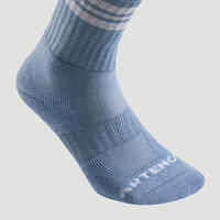 High Tennis Socks RS 500 Tri-Pack - Blue/Blue Stripes