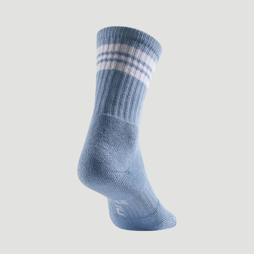 Tennissocken RS500 High 3er Pack blau/weiß/grün Decathlon