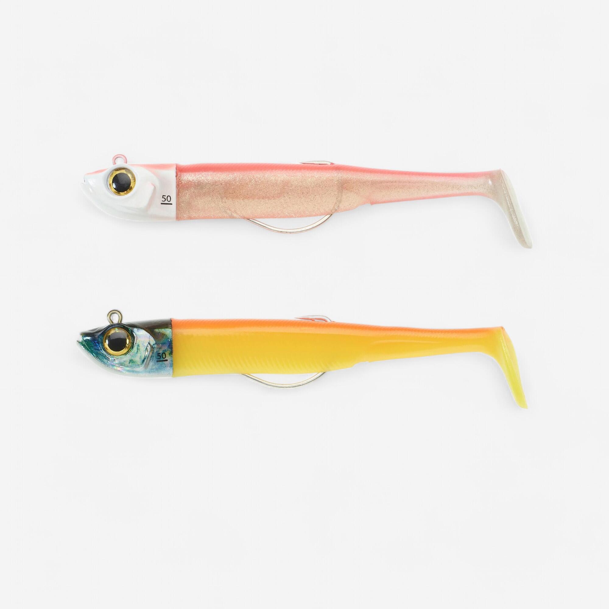 CAPERLAN Súprava umelých nástrah shad texan Ancho120/50g na more ružová fluo/oranžová