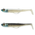 COMBO leurres souples shad texan ANCHO 120 50g dos noir/dos blanc pêche en mer