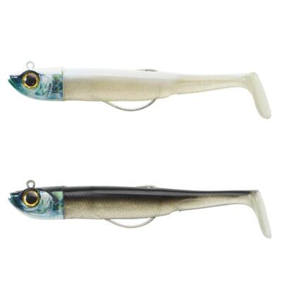 Tweedehands - set softbaits voor zeevissen ancho 120 texas shad zwarte/witte ru... - zeer goed