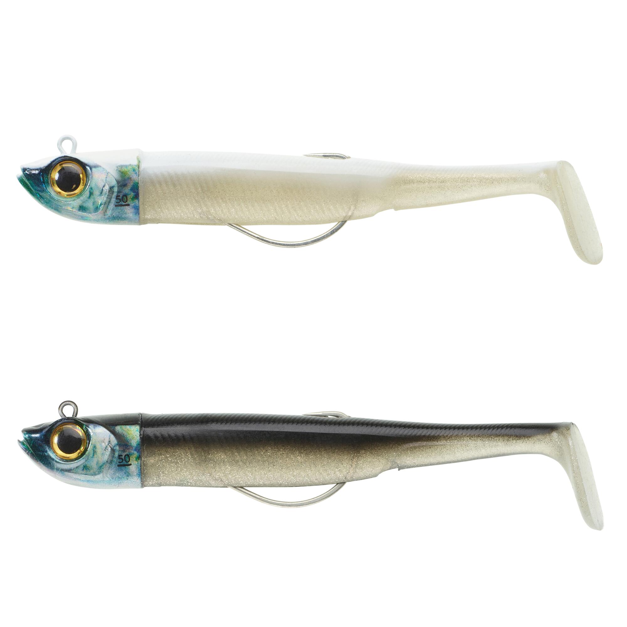 Sea fishing soft lures shad Texan anchovy ANCHO COMBO 120 50g Black/White back 1/7