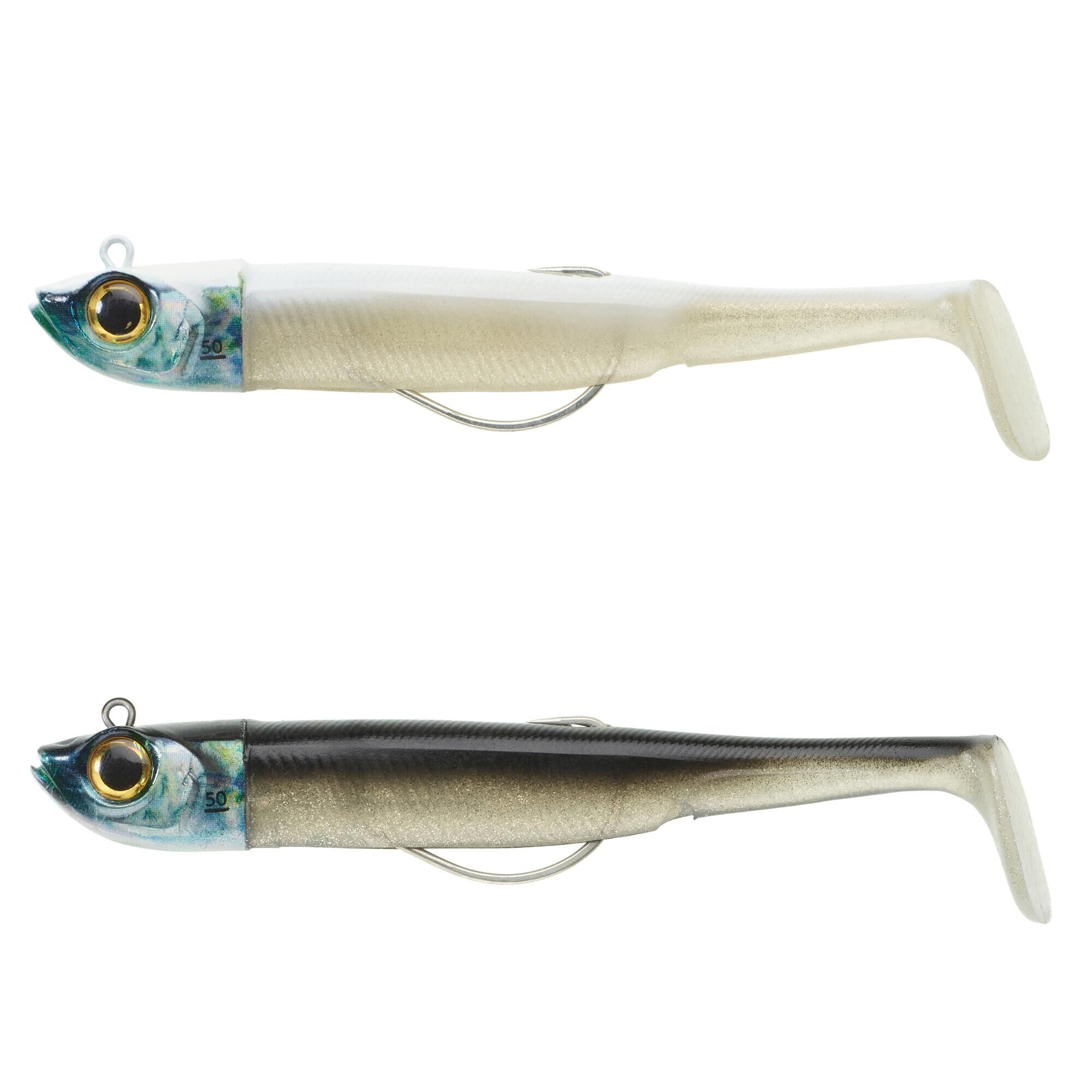 CAPERLAN Sea fishing soft lures shad Texan anchovy ANCHO COMBO 120 50g Black/White back