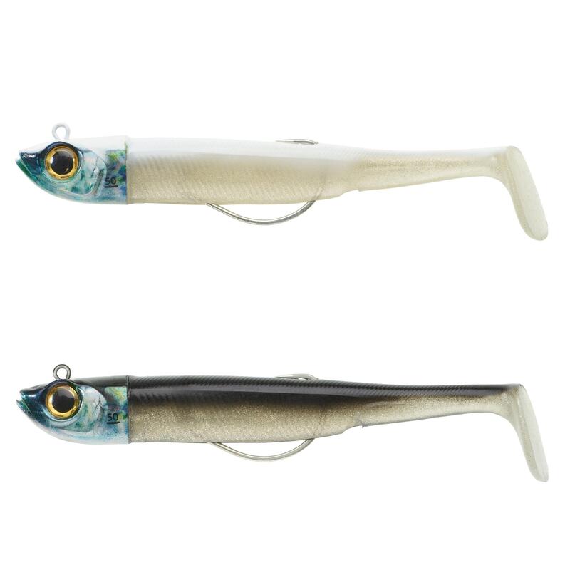 Měkká nástraha na mořský rybolov shad texan Combo Ancho 120 50g černý/bílý hřbet