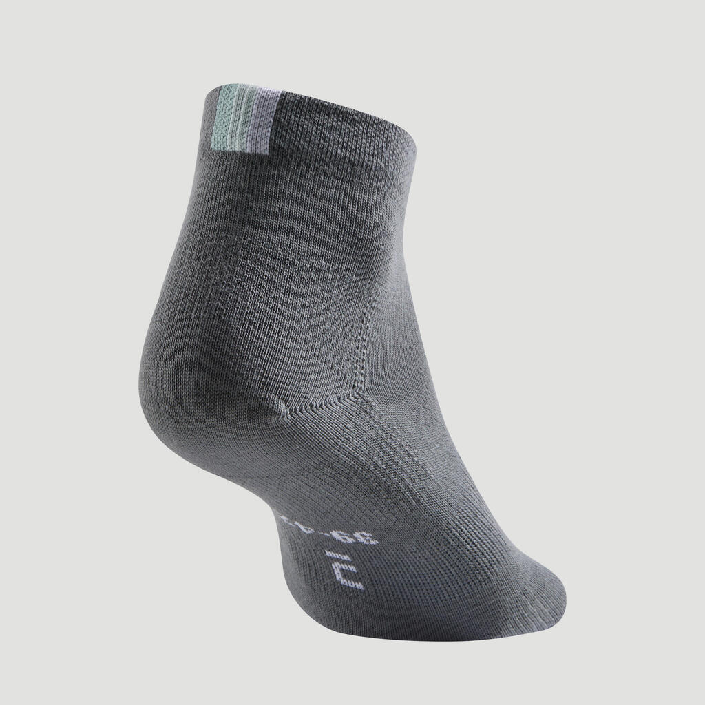 Chaussettes de sport mi-hautes artengo rs 160 kaki kaki noir lot de 3