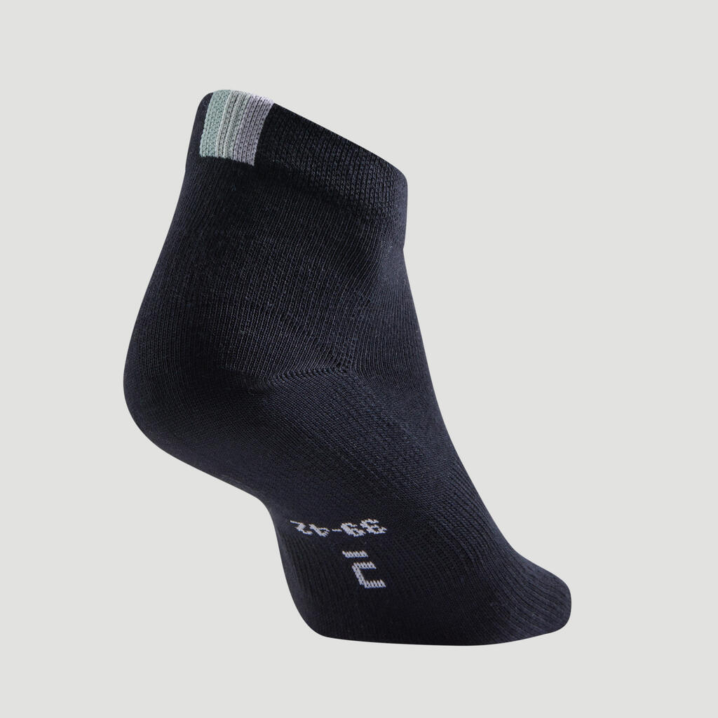 Chaussettes de sport mi-hautes artengo rs 160 kaki kaki noir lot de 3