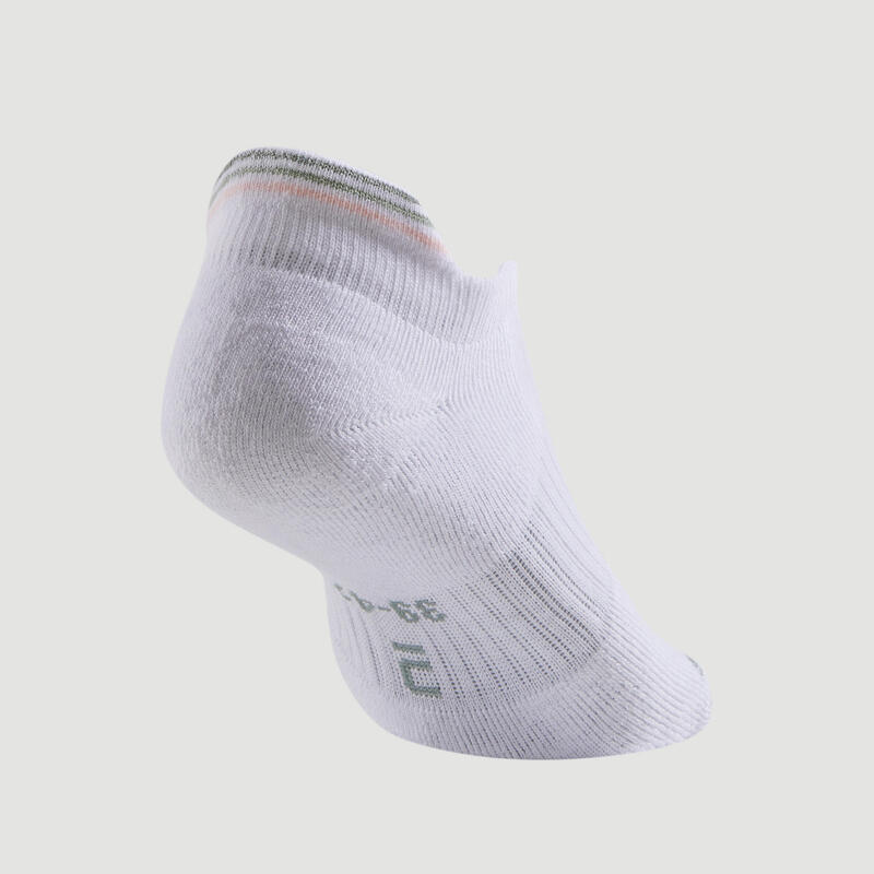 Low Sports Socks RS 500 Tri-Pack - Khaki/White/Pink