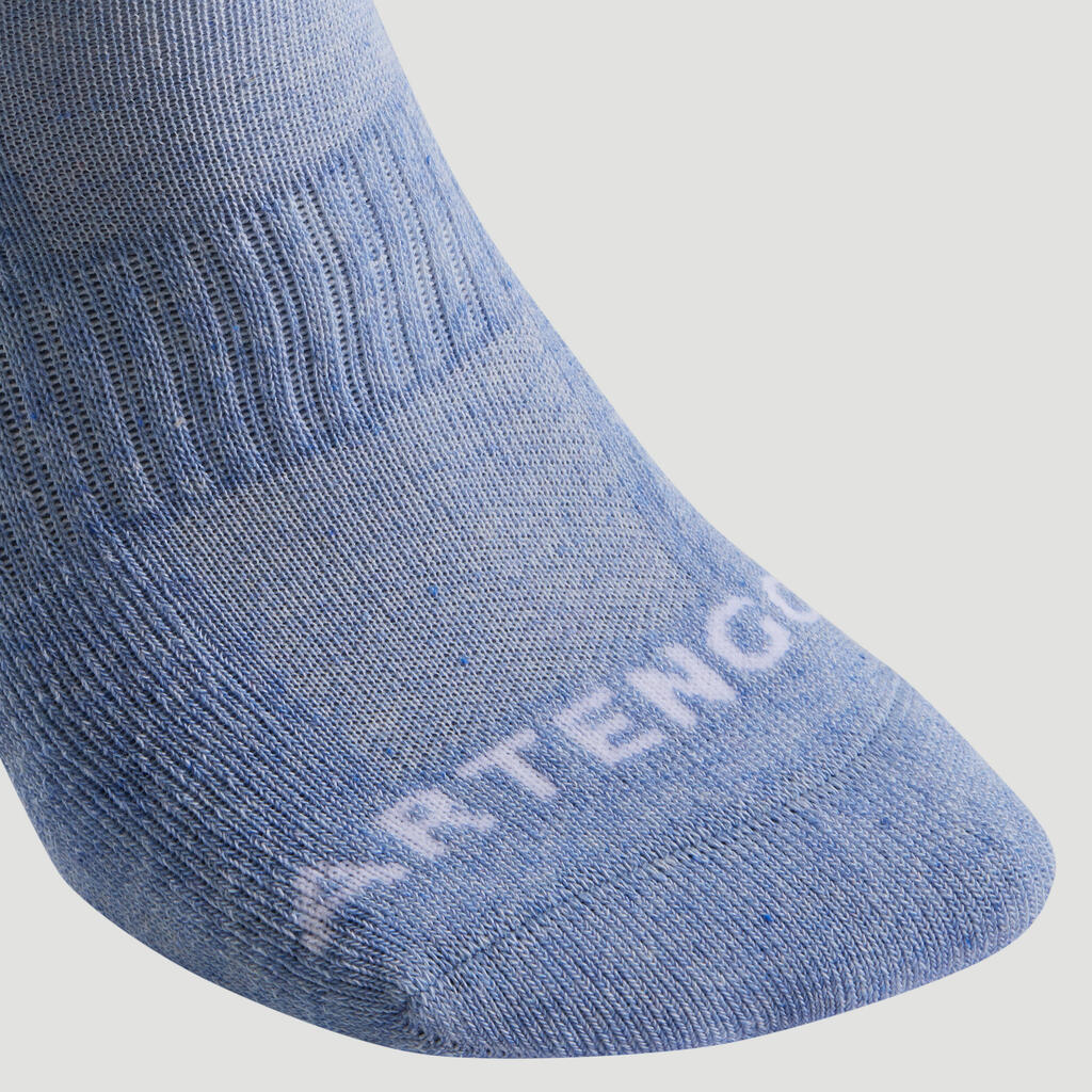 CHAUSSETTES DE SPORT BASSES ARTENGO RS 500 BLEU BLANC ROSE LOT DE 3