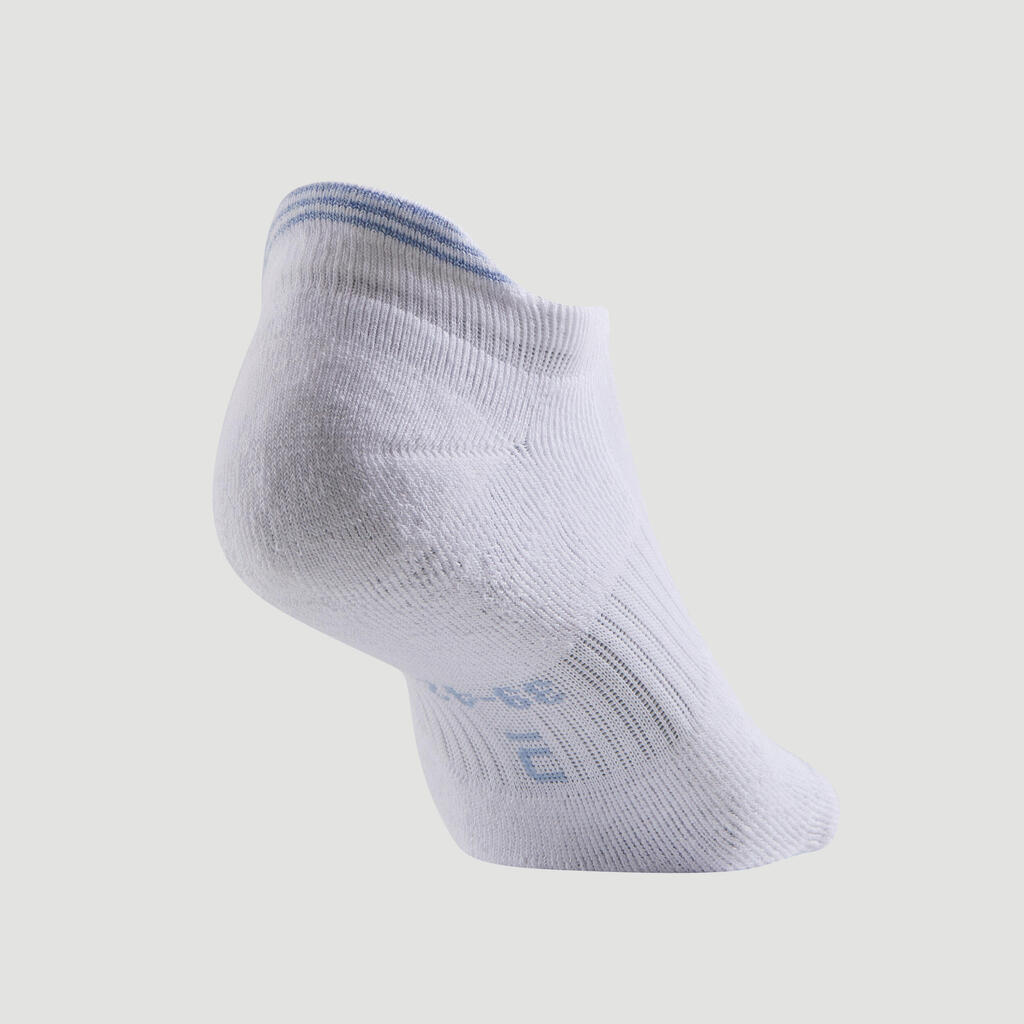 CHAUSSETTES DE SPORT BASSES ARTENGO RS 500 BLEU BLANC ROSE LOT DE 3