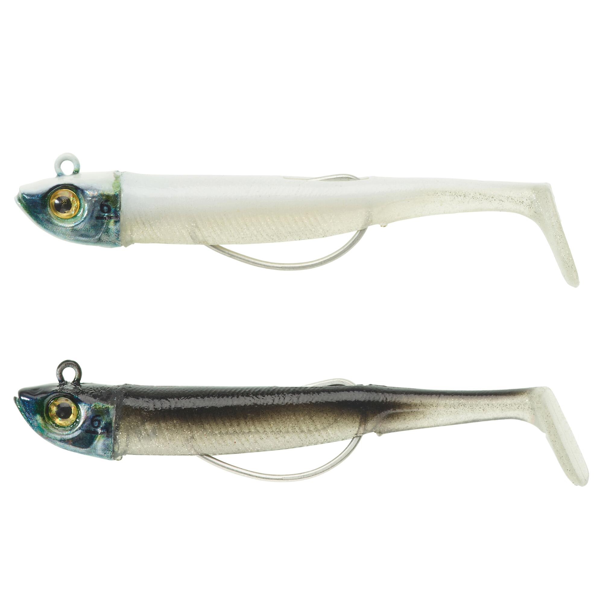 Caperlan - Combo Shad Texan Anchois Ancho 70 6gr Blanc/dos Noir Pêche En Mer - Leurre Souple - Peche - Blanc-noir - Taille Unique - Decathlon