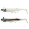 COMBO shad texan anchois ANCHO 70 6gr BLANC/DOS NOIR pêche en mer