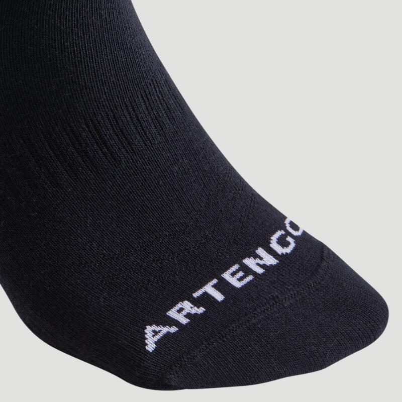 Nízké tenisové ponožky RS160 3 páry černo-khaki