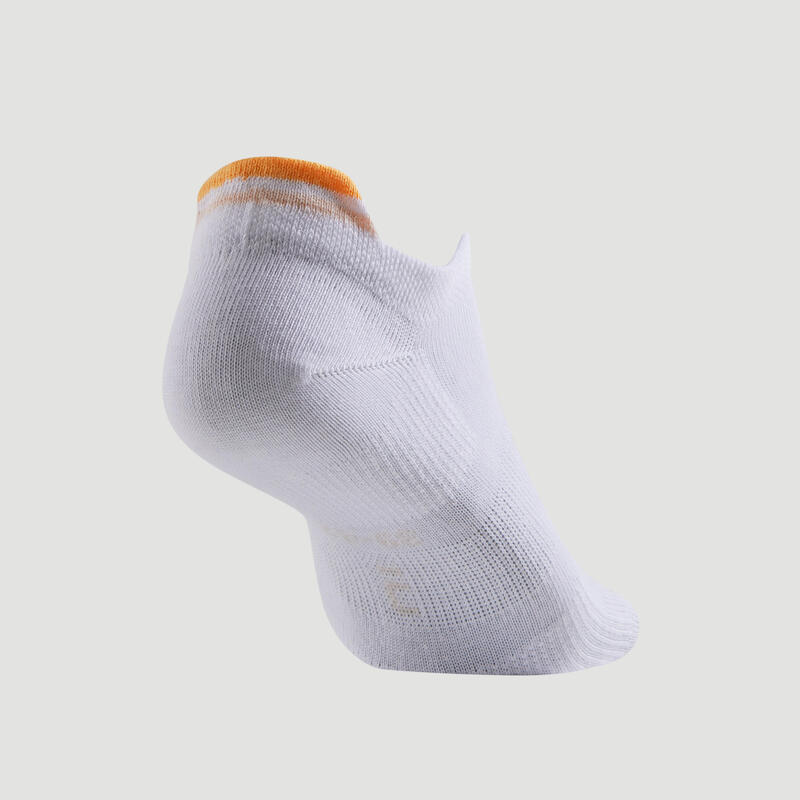 CHAUSSETTES DE SPORT BASSES ARTENGO RS 160 ORANGE BEIGE BLANC LOT DE 3