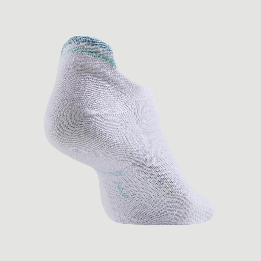 CHAUSSETTES DE SPORT BASSES ARTENGO RS 160 ROSE BLANC BLEU CHINE LOT DE 3