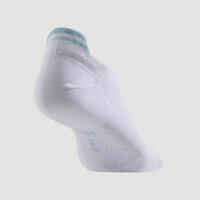 Low Tennis Socks RS 160 Tri-Pack - Green/White/Green