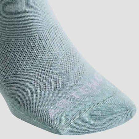 Low Tennis Socks RS 160 Tri-Pack - Green/White/Green