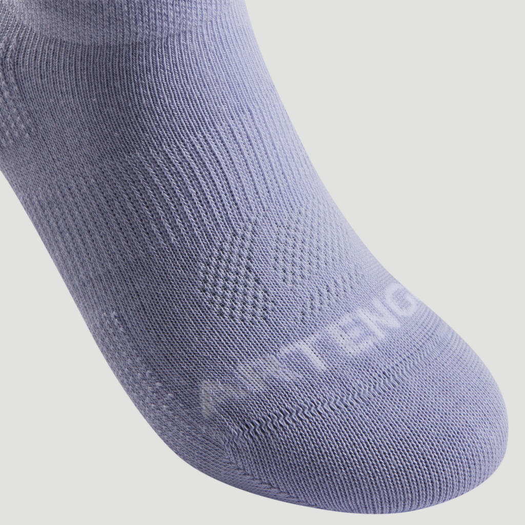 Kids' Low Tennis Socks RS 160 Tri-Pack - Green/Purple