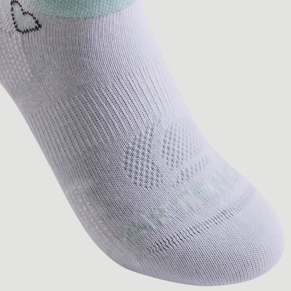 Kids' Low Tennis Socks RS 160 Tri-Pack - Green/Purple