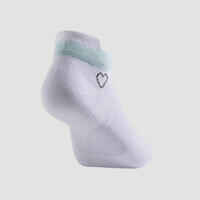 Kids' Low-Cut Sports Socks RS 160 Tri-Pack - White/Heart Logo