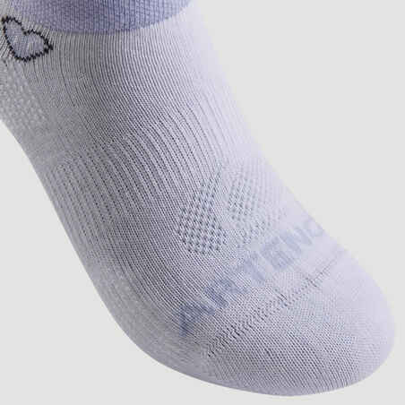Kids' Low-Cut Sports Socks RS 160 Tri-Pack - White/Heart Logo