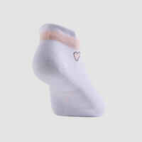 Kids' Low-Cut Sports Socks RS 160 Tri-Pack - White/Heart Logo