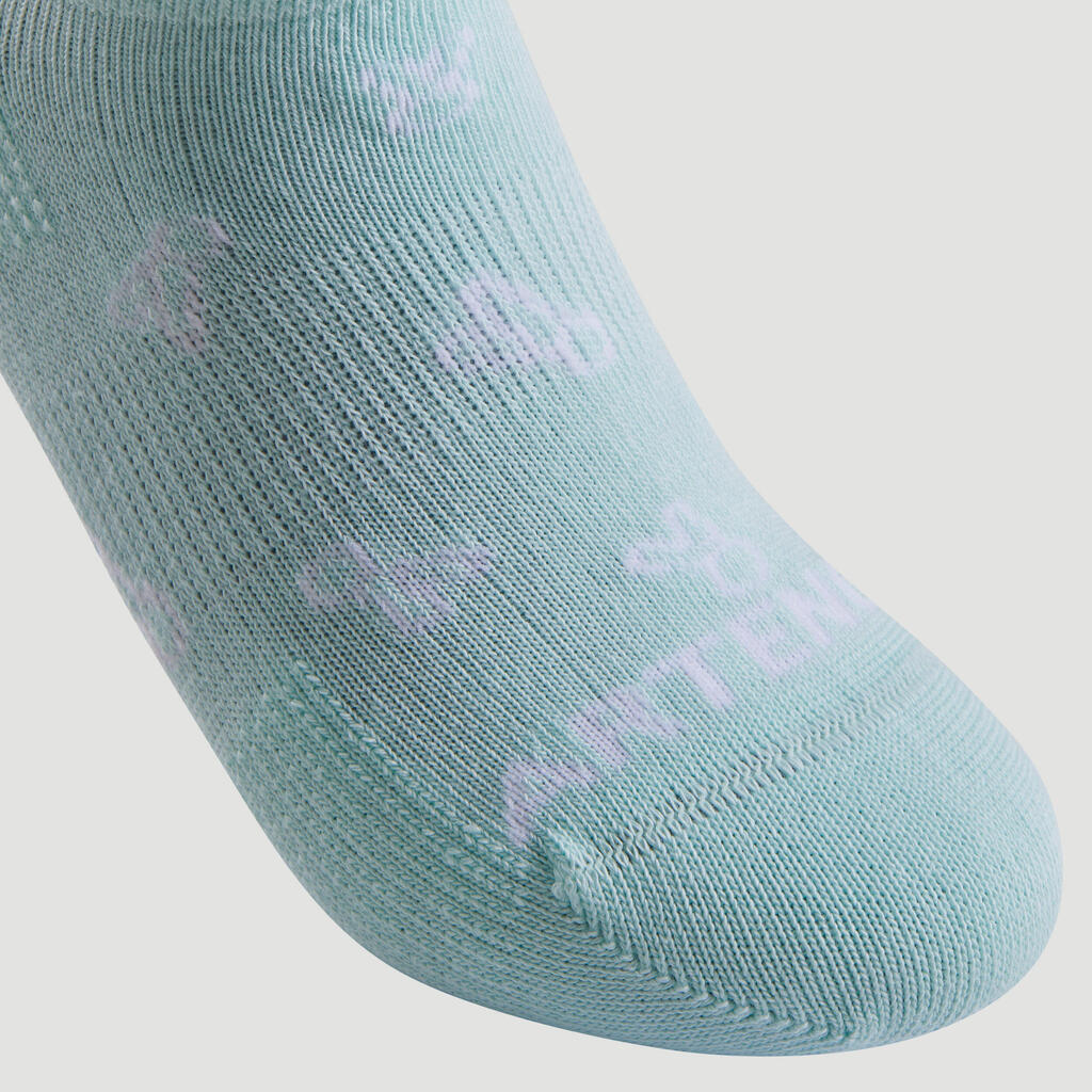 Kids' Low Tennis Socks RS 160 Tri-Pack - Green/Purple