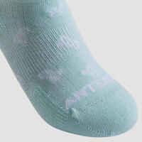 Kids' Low Tennis Socks Tri-Pack RS 160 - Blue/Green/Purple