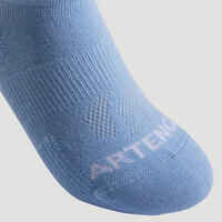 Kids' Low Tennis Socks Tri-Pack RS 160 - Blue/Green/Purple