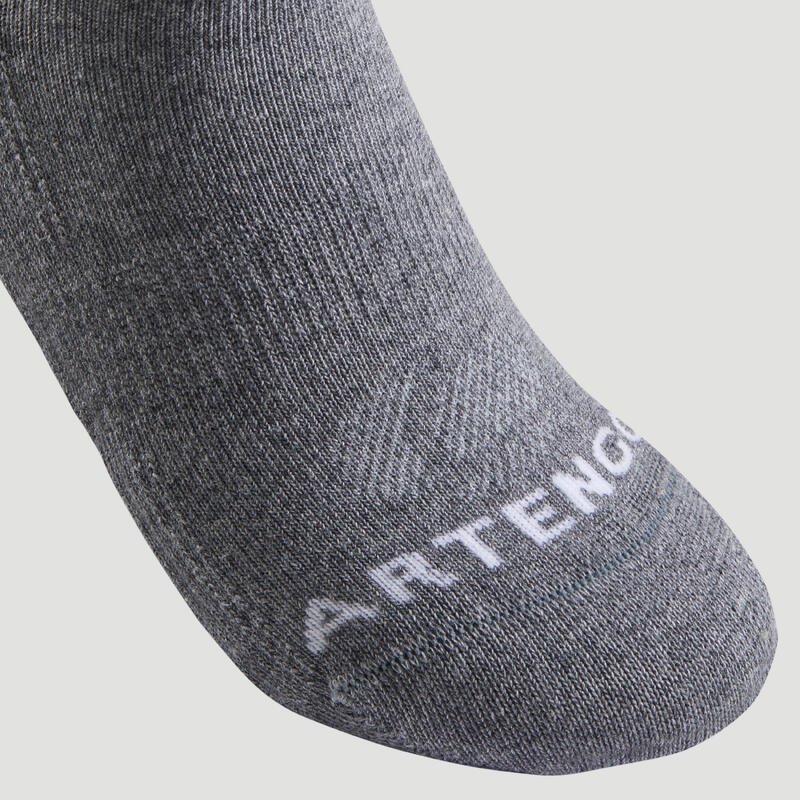 CHAUSSETTES TENNIS ENFANT BASSES ARTENGO RS 160 NOIR NOIR GRIS LOT DE 3