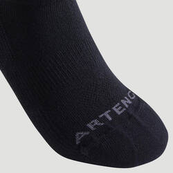 Kids' Low-Cut Tennis Socks Tri-Pack RS 160 - Black/Black/Grey