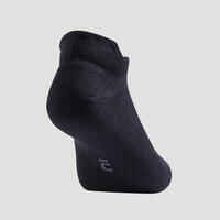 Kids' Low-Cut Tennis Socks Tri-Pack RS 160 - Black/Black/Grey