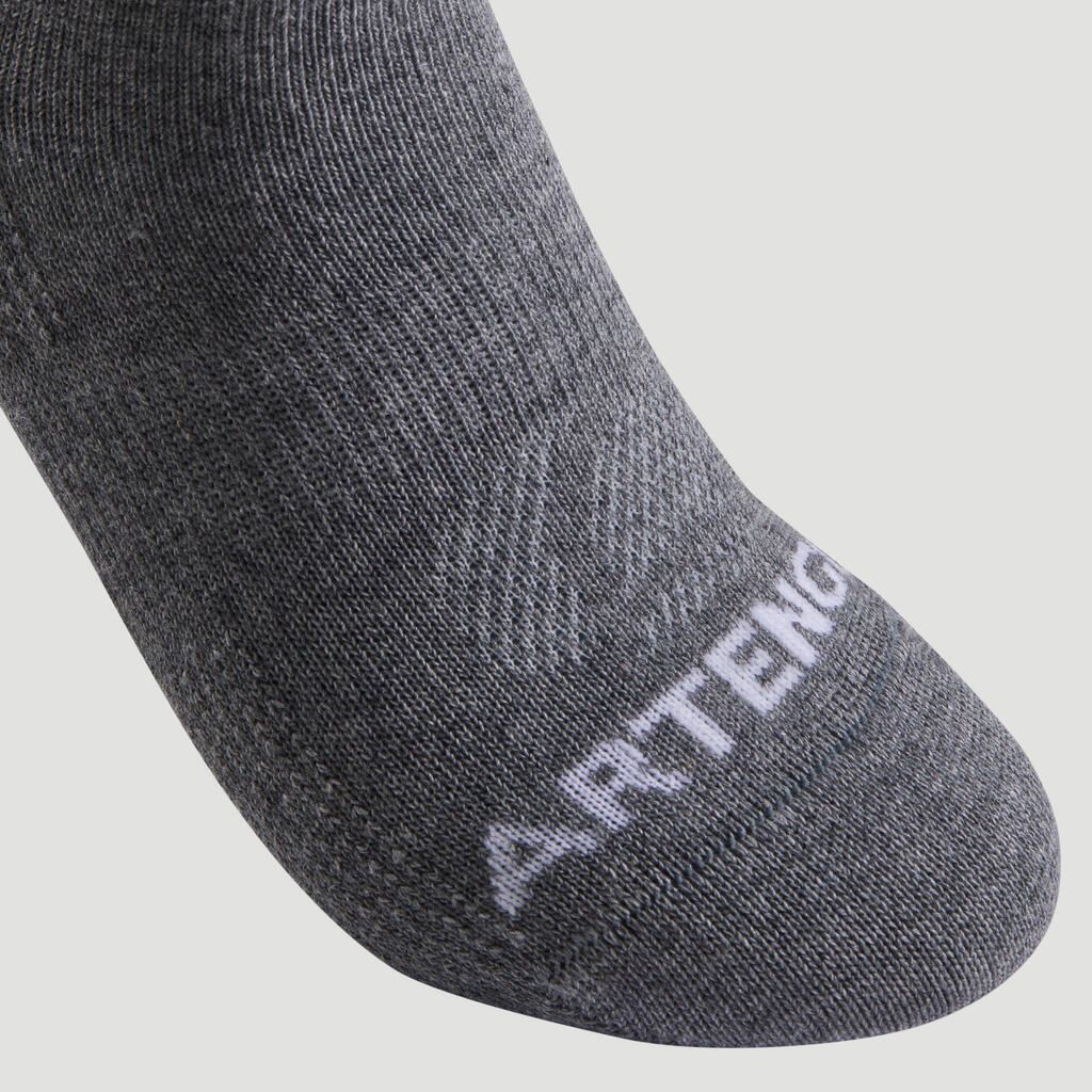 CALCETINES MEDIA CAÑA DEPORTE NIÑOS ARTENGO RS160 NEGRO GRIS PAQ. DE 3 PARES 