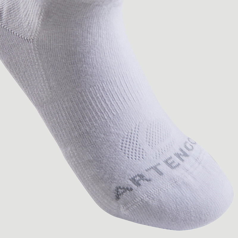 Dětské polovysoké tenisové ponožky RS160 bílé, modré 3 páry 