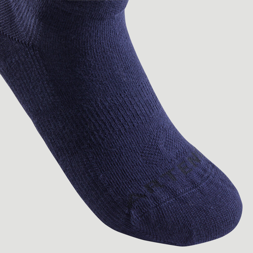 CALCETINES MEDIA CAÑA DEPORTE NIÑOS ARTENGO RS160 NEGRO GRIS PAQ. DE 3 PARES 