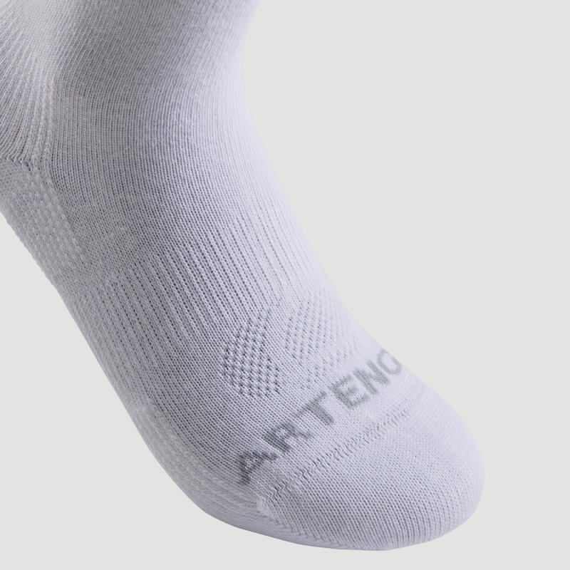 Vysoké tenisové ponožky RS160 bílé, modré 3 páry 