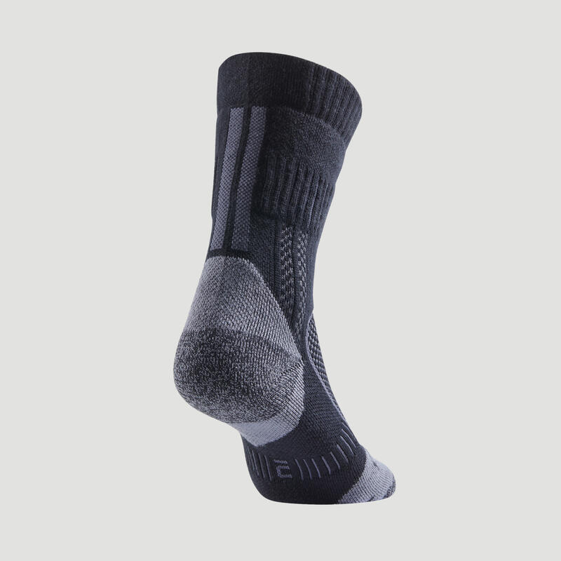 Vysoké tenisové ponožky RS 900 černo-šedé 3 páry