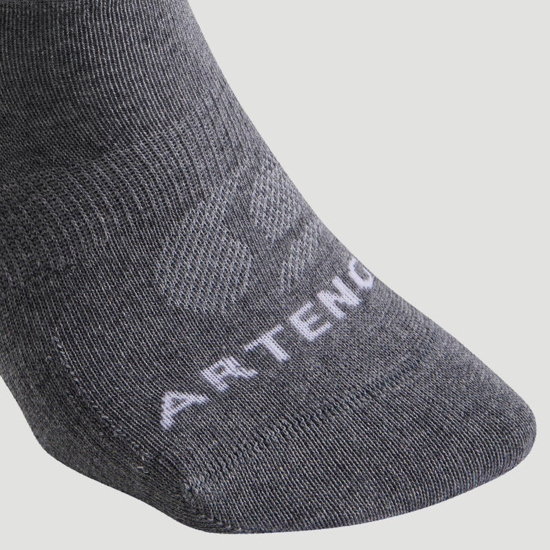 Calcetines cortos de tenis Pack de 3 Artengo  RS 160 negro gris