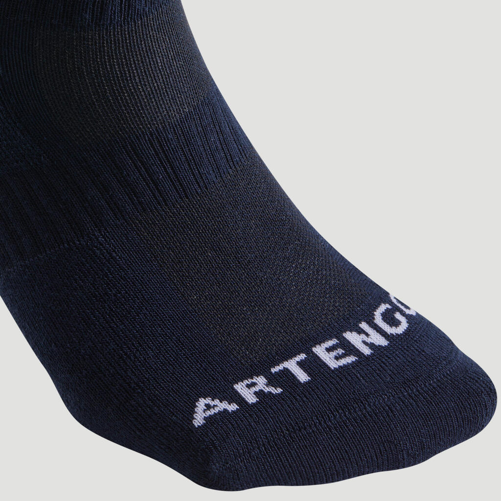 CHAUSSETTES DE TENNIS MI-HAUTES ARTENGO RS 500 MARINE LOT DE 3