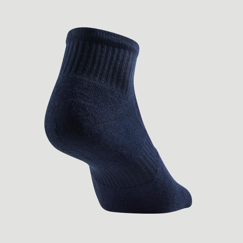 CHAUSSETTES DE TENNIS MI-HAUTES ARTENGO RS 500 MARINE LOT DE 3