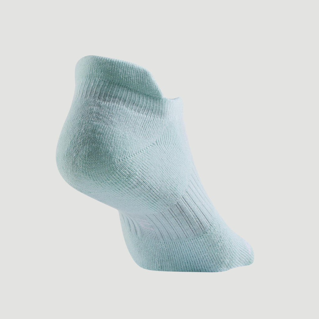 CHAUSSETTES DE SPORT BASSES ARTENGO RS 500 ROSE BLANC VERT LOT DE 3