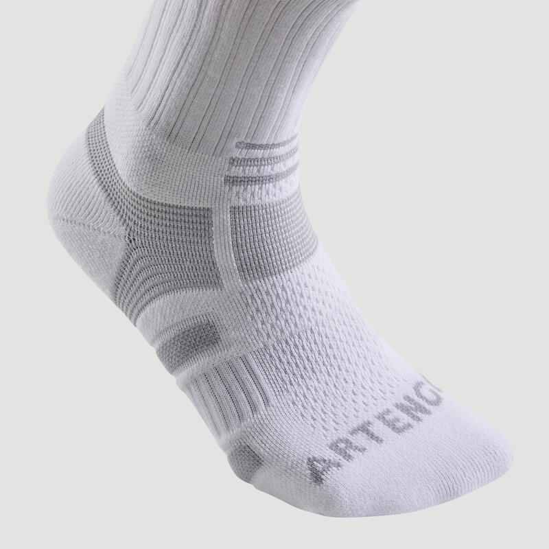 Tenis Çorabı - Uzun Konçlu - Unisex - 3 Çift - Beyaz / Gri - RS560