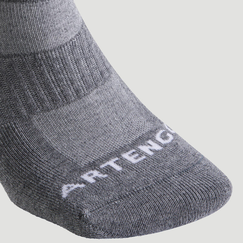 CHAUSSETTES DE SPORT MI-HAUTES ARTENGO RS 500 GRIS LOT DE 3