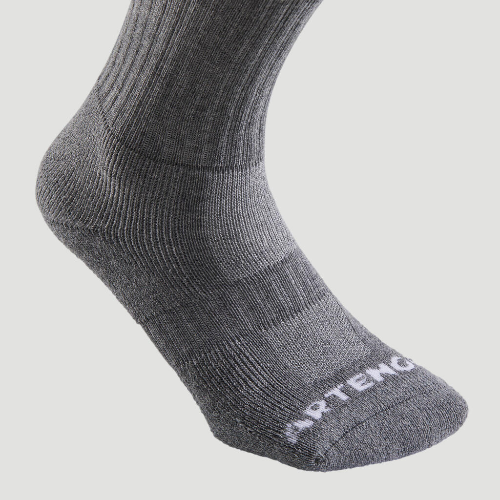 CHAUSSETTES DE TENNIS HAUTES ARTENGO RS 500 GRIS LOT DE 3