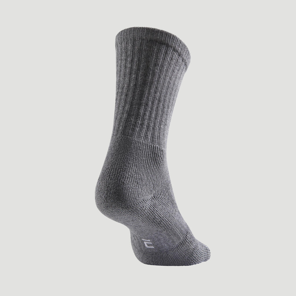 Ilgos teniso kojinės „RS 500“, 3 poros, juodos, su dryžiais