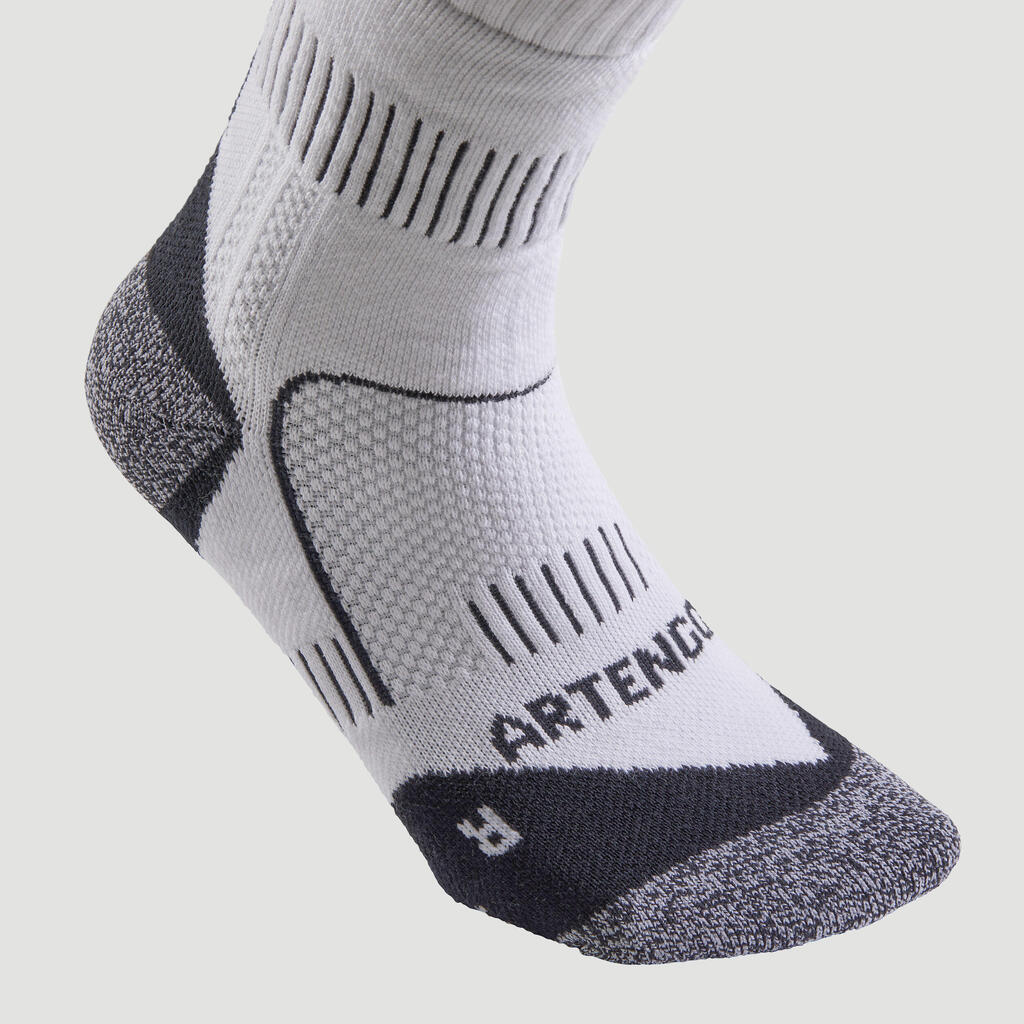 Chaussettes tennis coton hautes Gael Monfils - RS 900 blanc cassé lot de 3