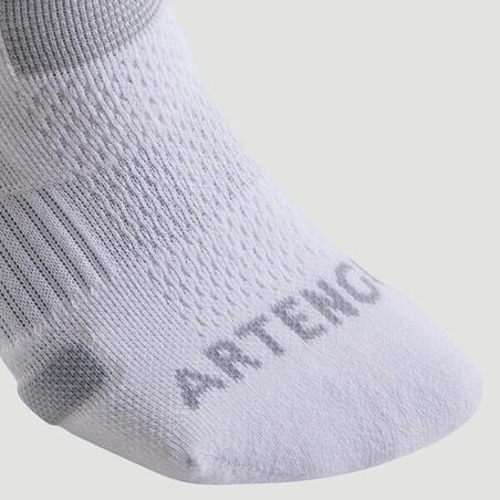 CHAUSSETTES DE SPORT MI-HAUTES ARTENGO RS 560 BLANC GRIS LOT DE 3