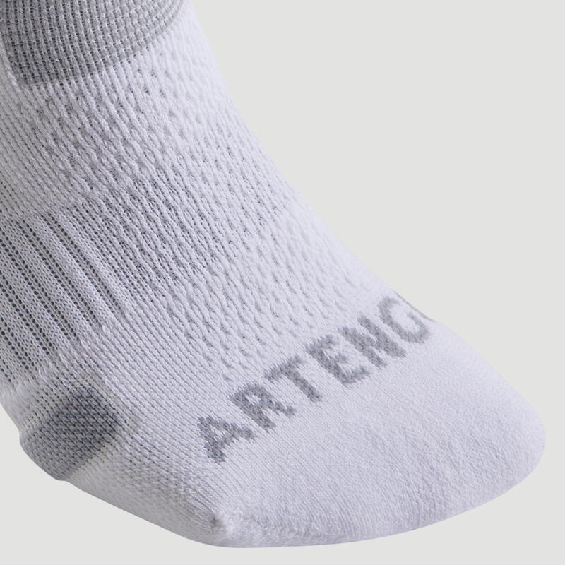 ARTENGO Tenis Çorabı - Orta Boy Konçlu - Unisex - 3 Çift - Beyaz / Gri - RS560 QB9938