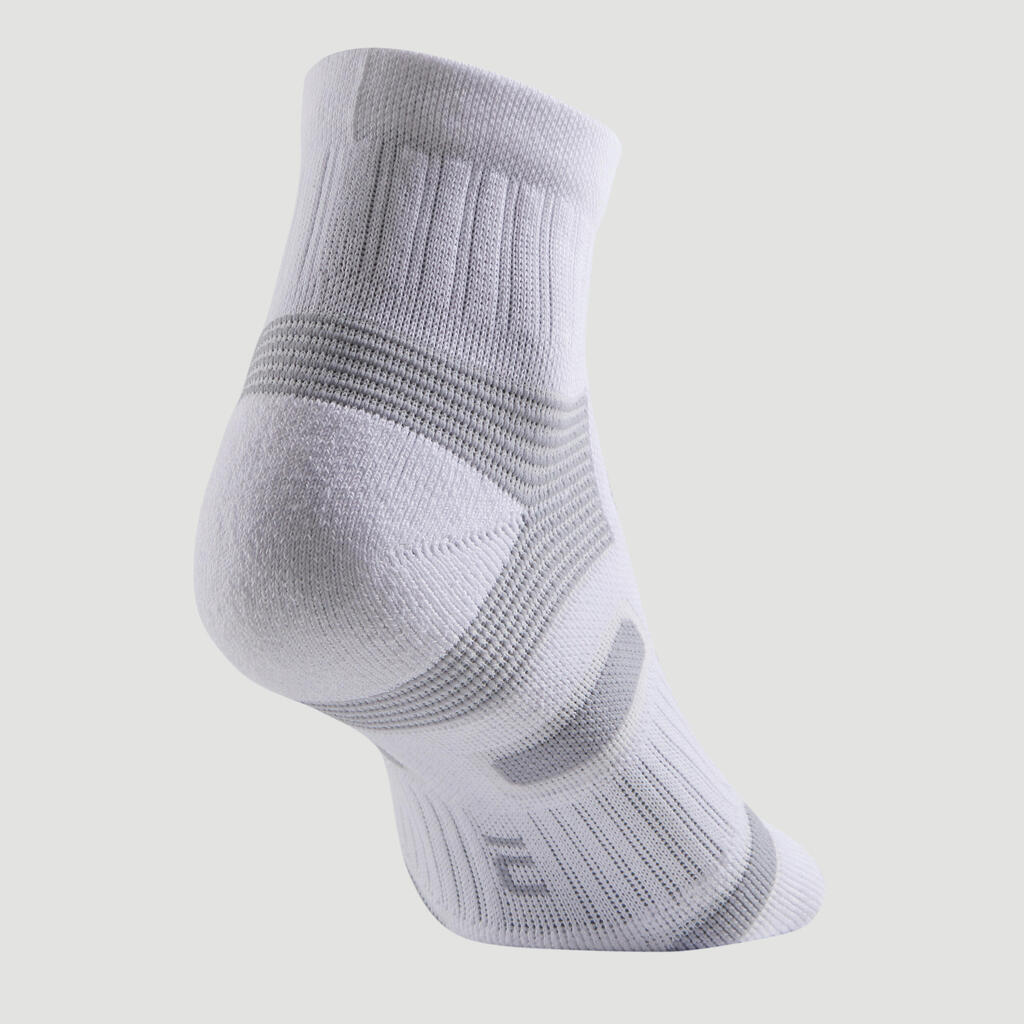 CHAUSSETTES DE SPORT MI-HAUTES ARTENGO RS 560 NOIR GRIS LOT DE 3