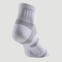 CHAUSSETTES DE SPORT MI-HAUTES ARTENGO RS 560 BLANC GRIS LOT DE 3