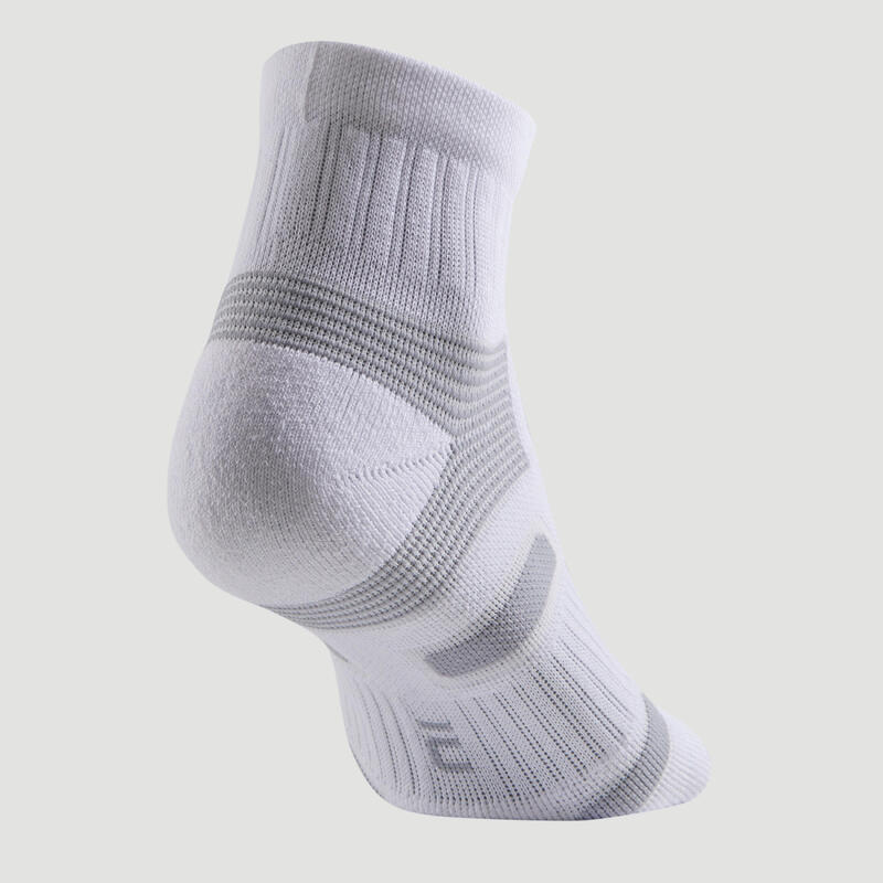 Tenis Çorabı - Orta Boy Konçlu - Unisex - 3 Çift - Beyaz / Gri - RS560